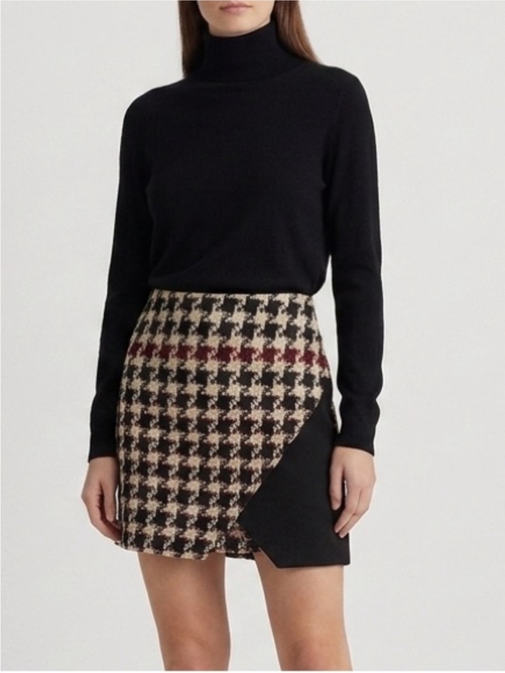 Stradivarius Asymmetrical
Houndstooth Mini Skirt Wool
Blend Size US 6